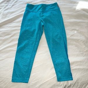 Zella Turquoise Blue Cropped Leggings with Mesh Small